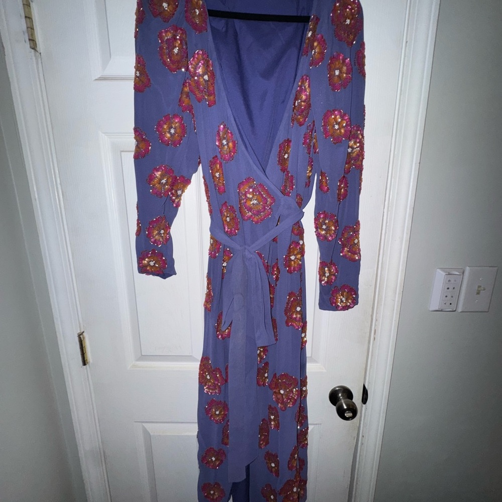 ASOS Purple Floral Midi Dress